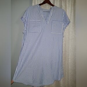 Cupshe Blue and White Dolman Sleeve Mini Dress